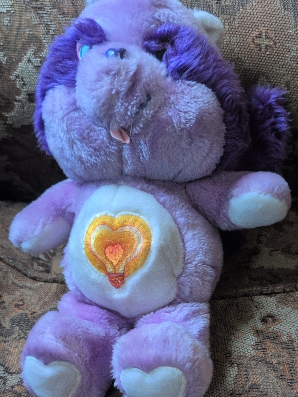 Purple Heart Light Plush Care Bear Cousins Racoon